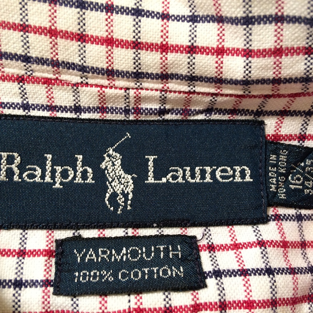 Ralph Lauren Mens sz 16.5 checkered Yarmouth(107) - Picture 4 of 4